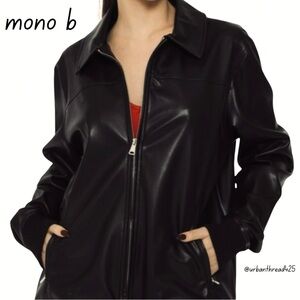 🖤🖤 EUC mono b Vegan Black Leather Jacket – Size Large Excellent Used Condition